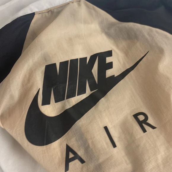 2/$25 White black cream Nike air hoodless lightweight coat zip  up jacket sz M - Picture 8 of 10